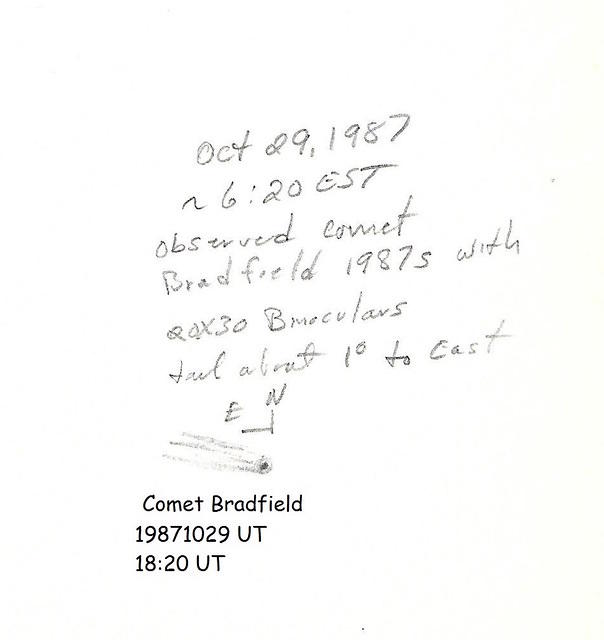 C/1987 P1 (Bradfield) 1987-Oct-29 Mike Mattei