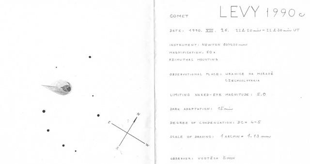 C/1990 K1 (Levy) 1990-Aug-26 Vojtech Simon