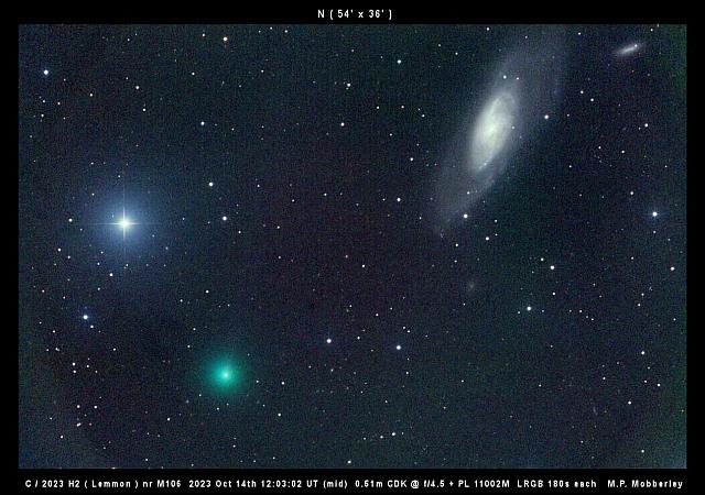 C/2023 H2 (Lemmon) + M106 2023-Oct-12 Martin Mobberely