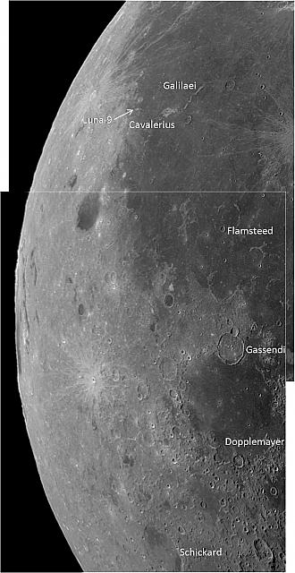 Annotated mosaic of lunar images red band of RGB images 18 inch Obsession